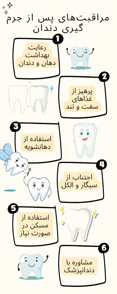 مراقبت های بعد از جرم گیری دندان
